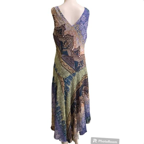 Dressbarn Women's Size 10 Dress Multicolor Mandala Pattern V Neck Sleeveless - Picture 3 of 6